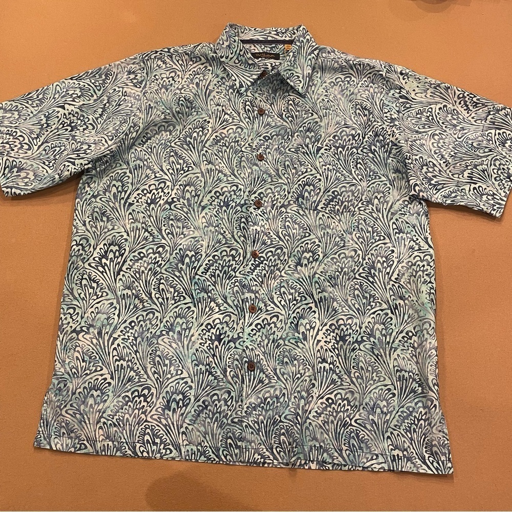 Pete Huntington Men’s Mayday Blue Hawaiian Button Down Short 100% Cotton XXL NWT